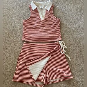 Kirious LA Orange & White Striped Two-Piece Set - Size S